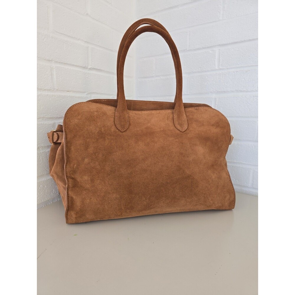 Claudia Firenze Viral Made In Italy Chestnut Brown Suede Leather Tote Bag